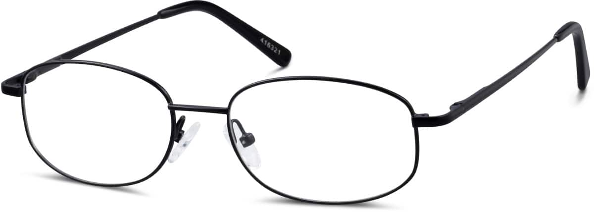 Angle view of Rectangle Glasses 416321 in Black