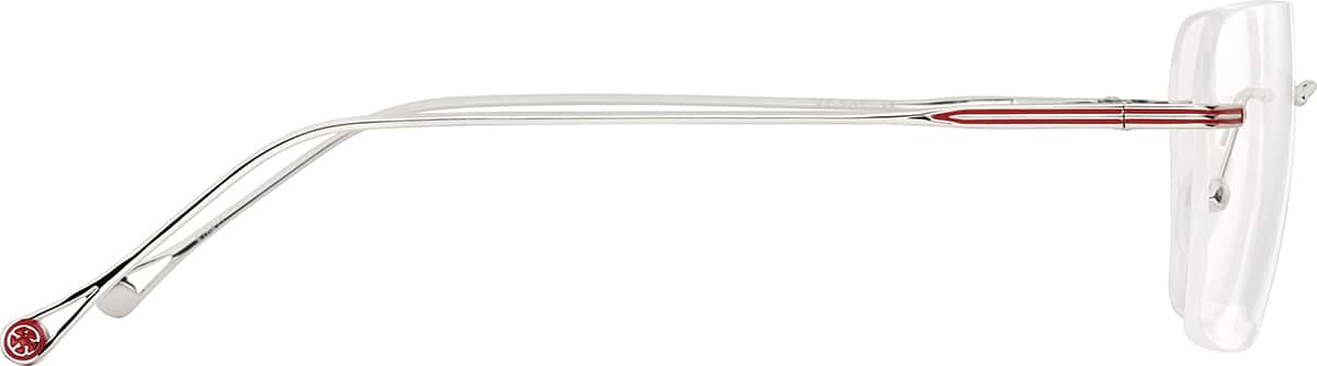Side view of Customizable Rimless Glasses 416411 in Silver