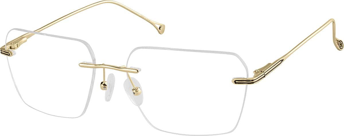 Angle view of Rimless Glasses 416414 in Gold