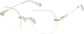 Angle view of Customizable Geometric Rimless Glasses 416614 in Gold thumbnail