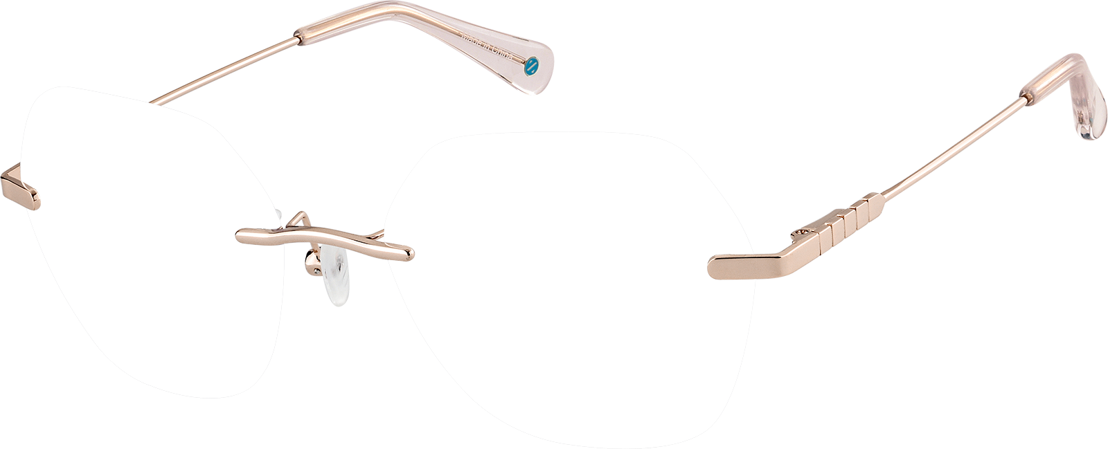 Gold Customizable Geometric Rimless Glasses #416614 | Zenni