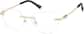 Angle view of Customizable Cat-Eye Rimless Glasses 416714 in Gold thumbnail