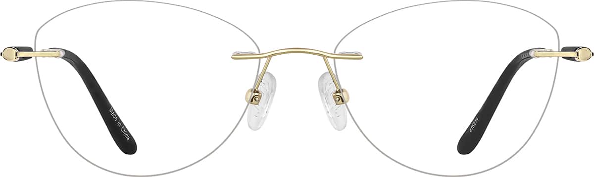 Gold Customizable Rimless Glasses #416814 | Zenni Optical