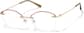Angle view of Lightweight Semi Rimless Oval Glasses 418018 in Red thumbnail