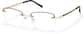 Angle view of Lightweight Semi Rimless Rectangle Glasses 418121 in Black thumbnail