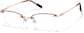 Angle view of Lightweight Semi Rimless Cat Eye Glasses 418218 in Red thumbnail