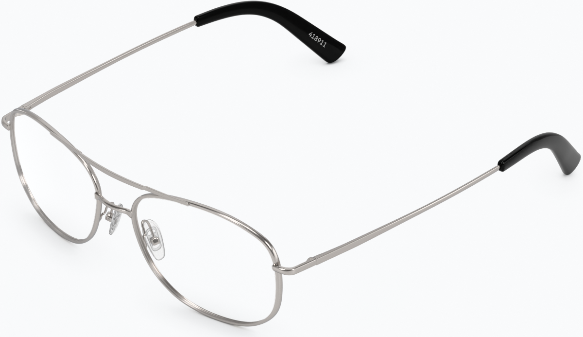 Angle view of Aviator Glasses 418911 in Silver thumbnail