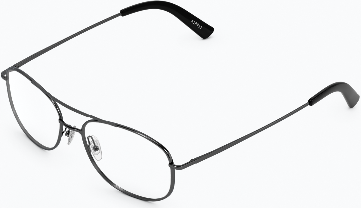 Angle view of Aviator Glasses 418912 in Gray thumbnail