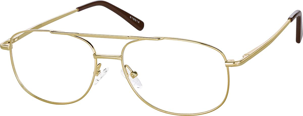 Angle view of Aviator Glasses 418914 in Gold