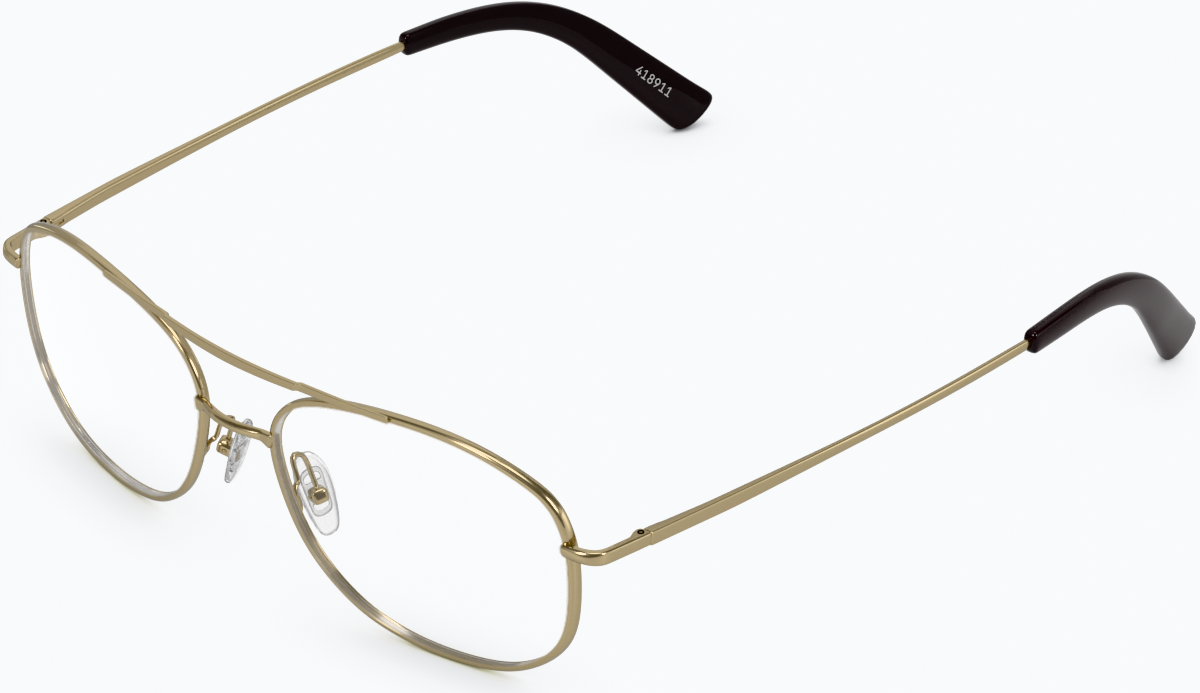Angle view of Aviator Glasses 418914 in Gold thumbnail