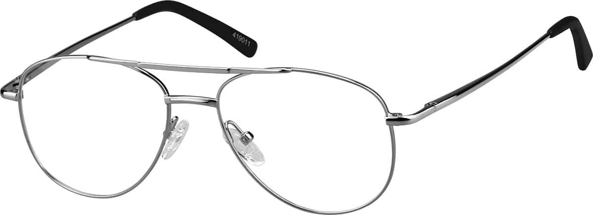 Angle view of Aviator Glasses 419011 in Silver