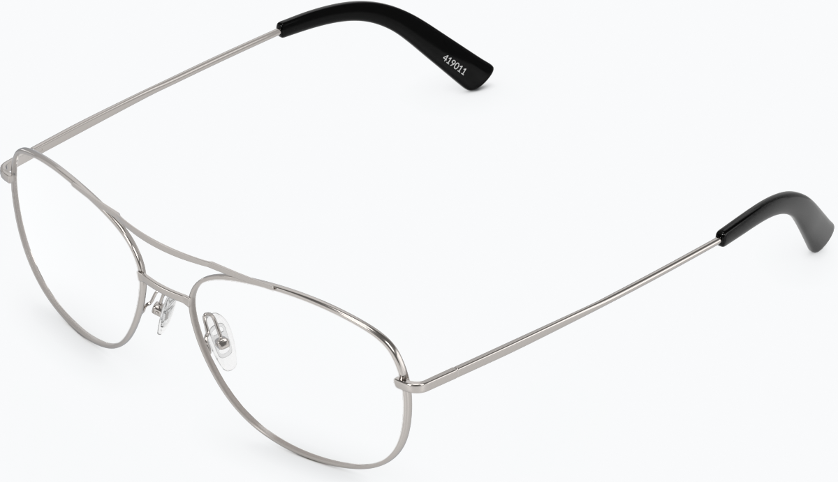 Angle view of Aviator Glasses 419011 in Silver thumbnail