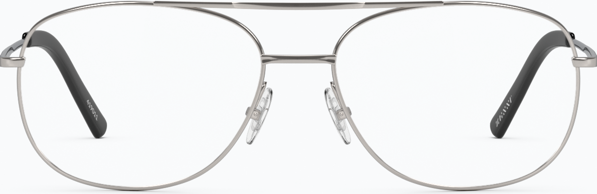 Front view of Aviator Glasses 419011 in Silver thumbnail