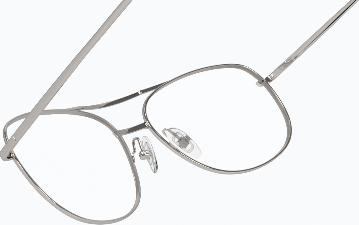 See-through view of Aviator Glasses 419011 in Silver thumbnail