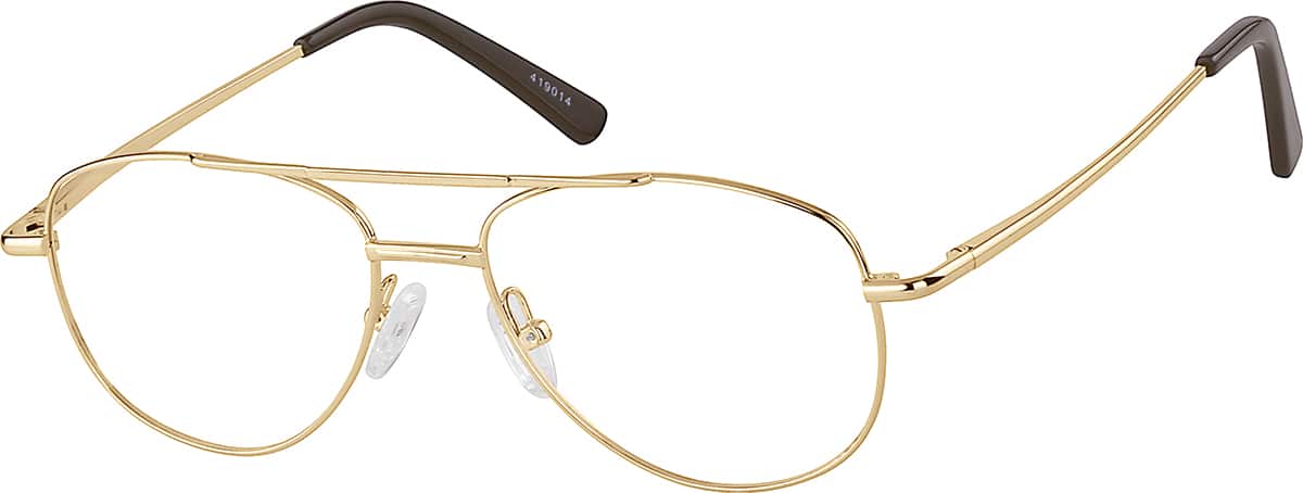 Angle view of Aviator Glasses 419014 in Gold