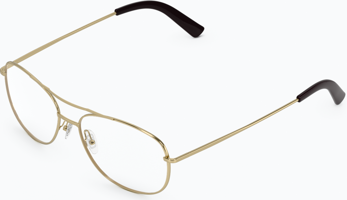 Angle view of Aviator Glasses 419014 in Gold thumbnail