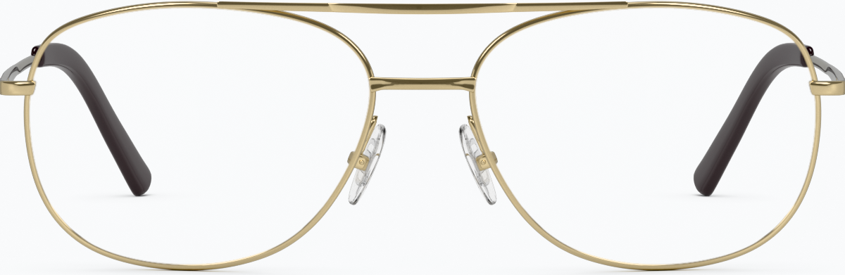 Front view of Aviator Glasses 419014 in Gold thumbnail