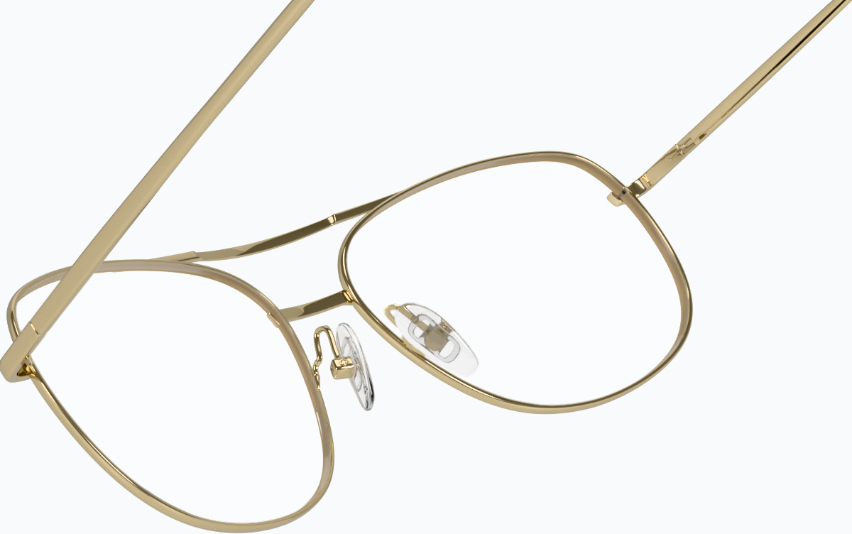 See-through view of Aviator Glasses 419014 in Gold thumbnail