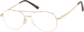 Angle view of Aviator Glasses 419014 in Gold thumbnail