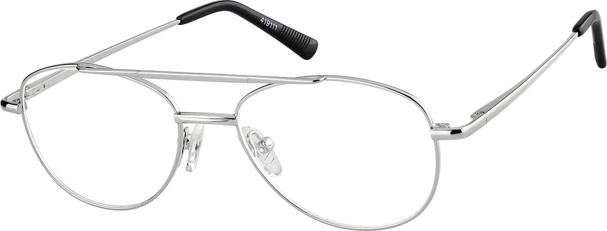 Angle view of Aviator Glasses 419111 in Silver