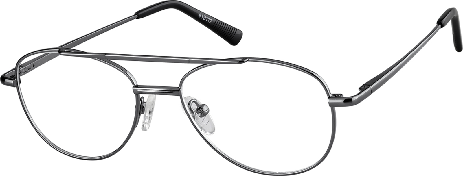 Zenni Aviator Prescription Glasses Gray Stainless Steel Full Rim Frame