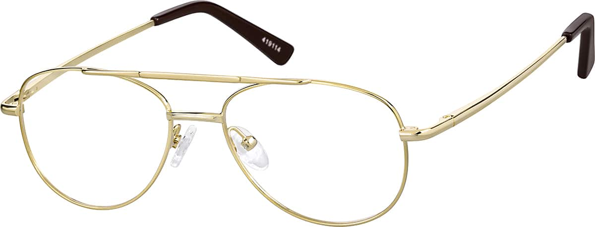 Angle view of Aviator Glasses 419114 in Gold