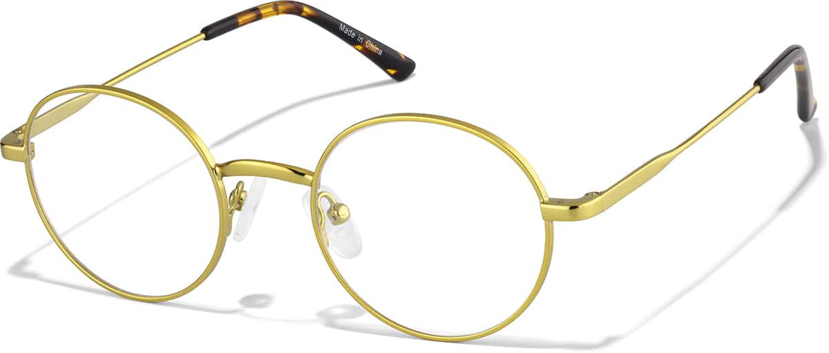 Gold Metal Round Glasses #419214 | Zenni Optical