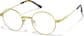 Angle view of Metal Round Glasses  419214 in Gold  thumbnail