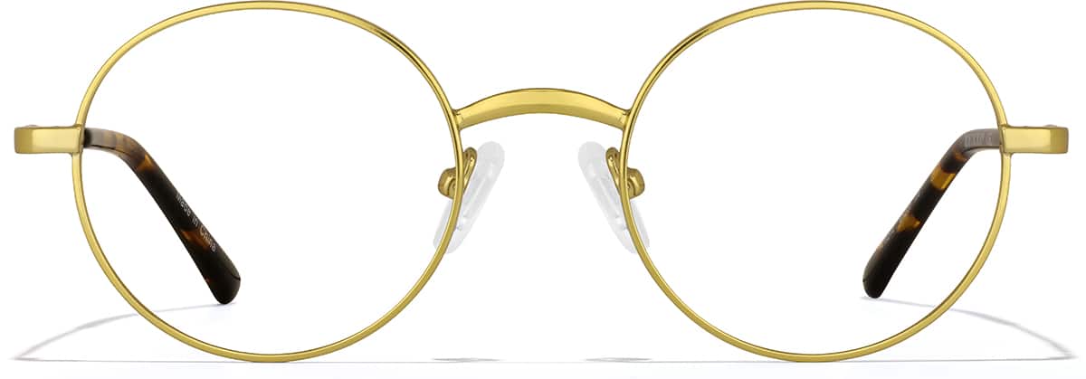 Gold Metal Round Glasses #419214 | Zenni Optical