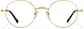 Front view of Metal Round Glasses  419214 in Gold  thumbnail