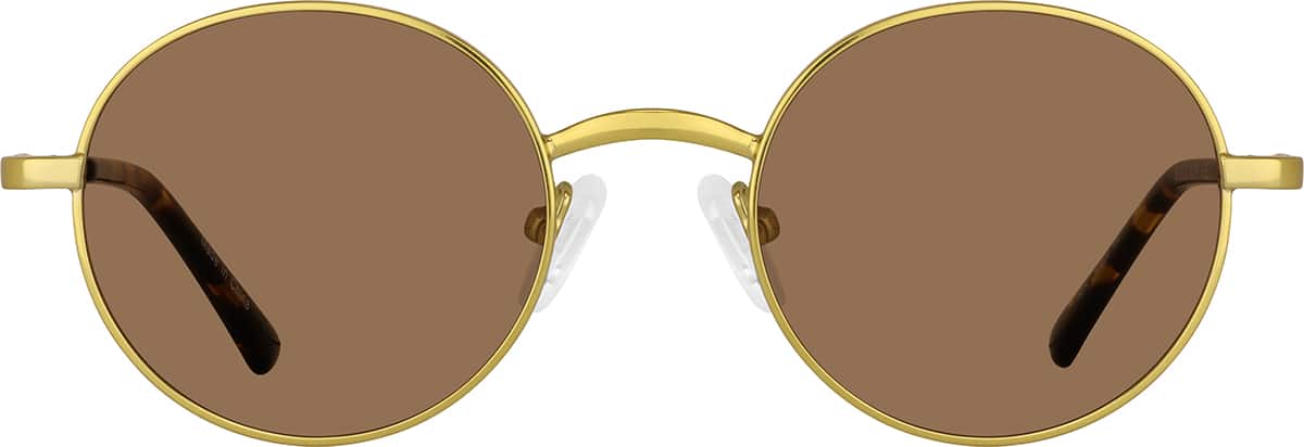 Gold Metal Round Glasses #419214 | Zenni Optical