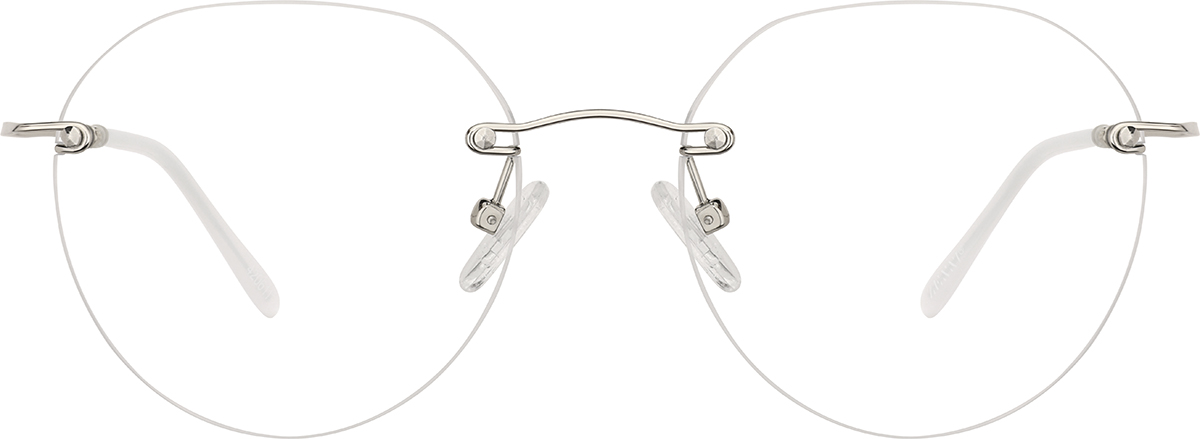 Silver Customizable Rimless Glasses
