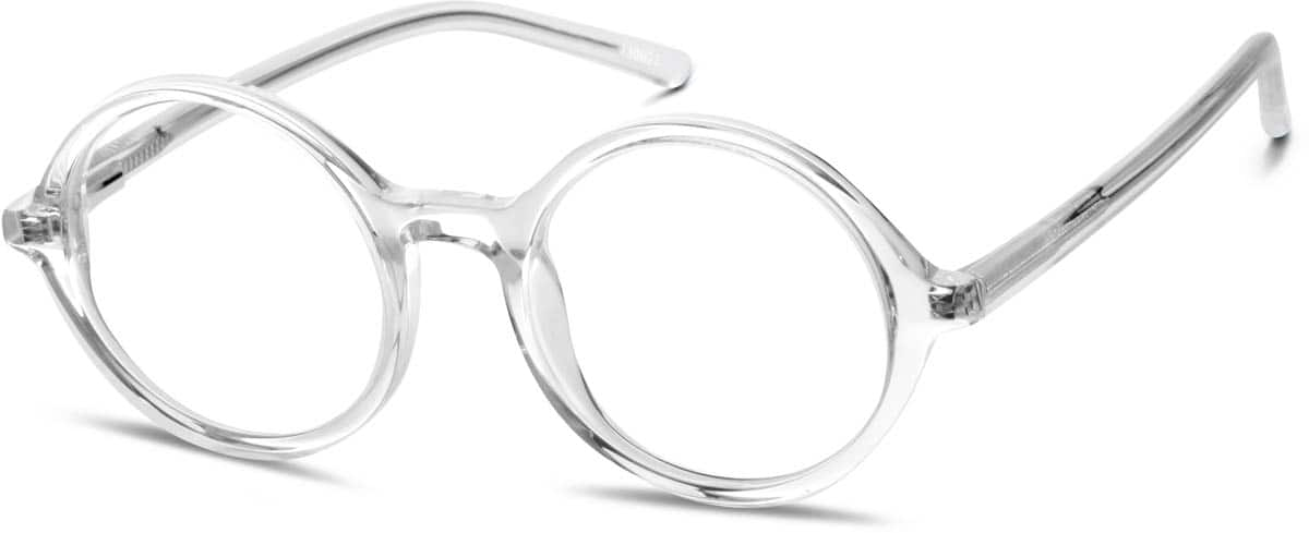 Angle view of Round Glasses  430023 in Clear