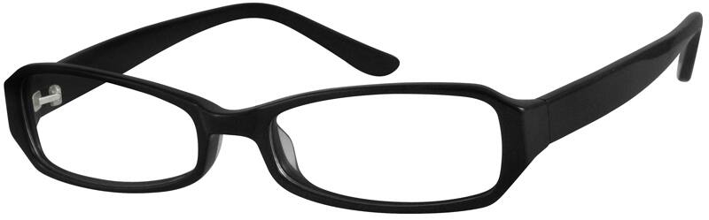 Angle view of Rectangle Glasses 430521 in Black