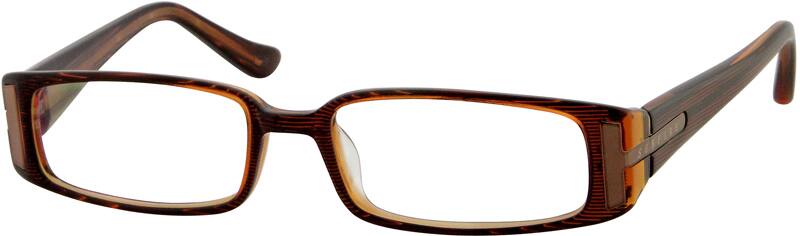 Angle view of Rectangle Glasses 430915 in Brown