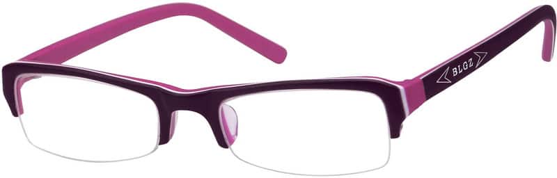 Angle view of Rectangle Glasses 437717 in Purple