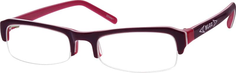 Angle view of Rectangle Glasses 437727 in Red