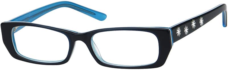 Angle view of Kids’ Rectangle Glasses 437821 in Black