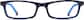 Front view of Kids' Rectangle Glasses 439516 in Blue thumbnail