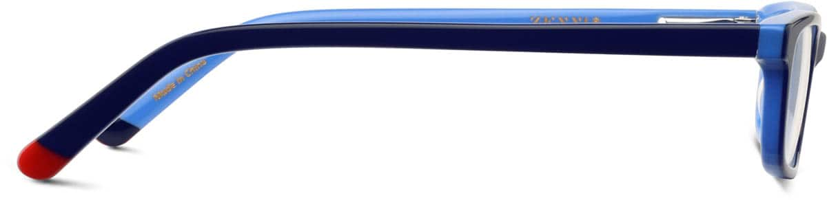 Side view of Kids' Rectangle Glasses 439516 in Blue