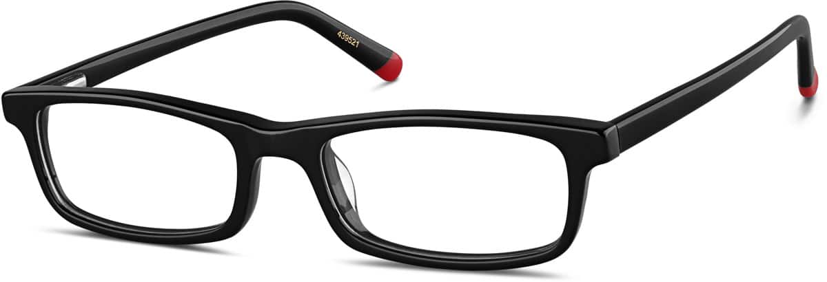 Angle view of Kids' Rectangle Glasses 439521 in Black