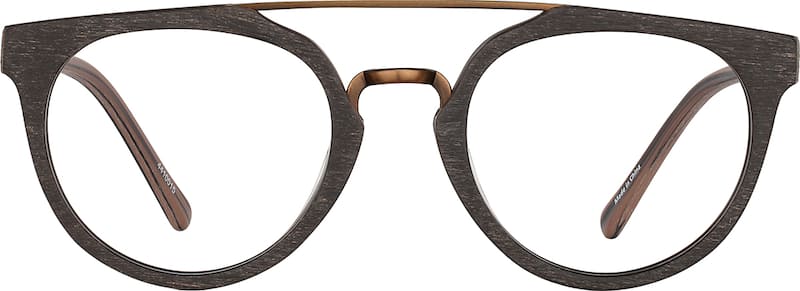 Wood Texture Round Glasses