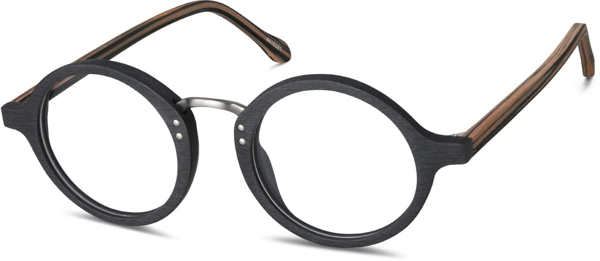 Angle view of Round Glasses 4410321 in Black