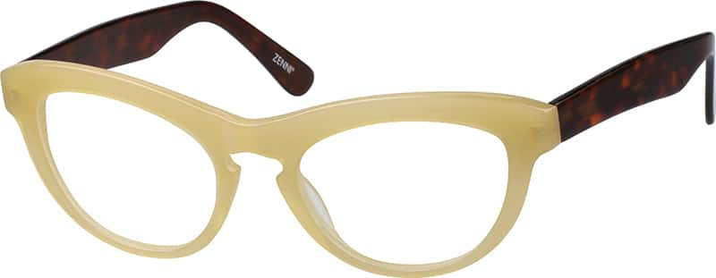 Angle view of Cat-Eye Glasses 4411122 in Cream