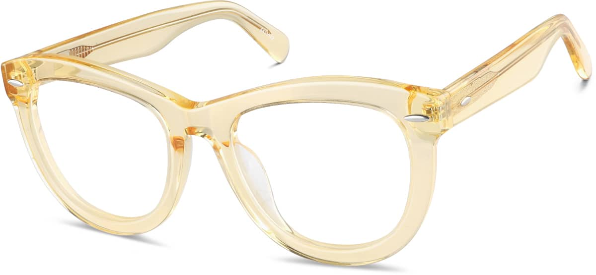 Angle view of Square Glasses 4411522 in Yellow