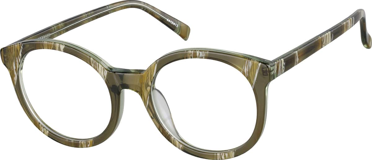 Angle view of Round Glasses 4412415 in Green