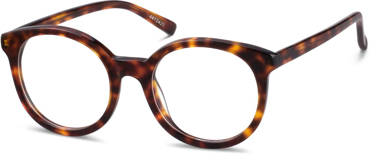 Angle view of Round Glasses 4412425 in Tortoiseshell