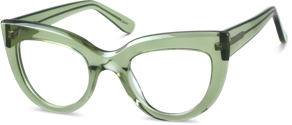 Angle view of Cat-Eye Glasses 4412624 in Green