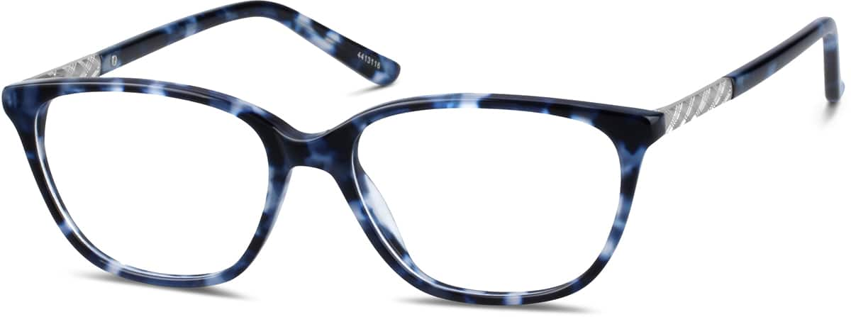 Angle view of Rectangle Glasses 4413116 in Blue