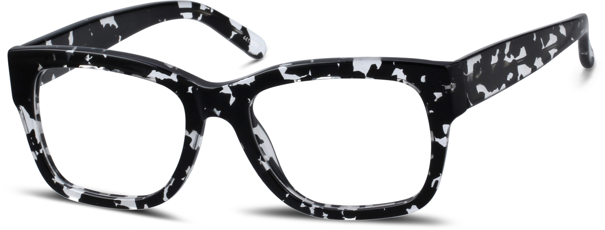 Zenni Square Prescription Glasses Pattern Plastic Full Rim Frame